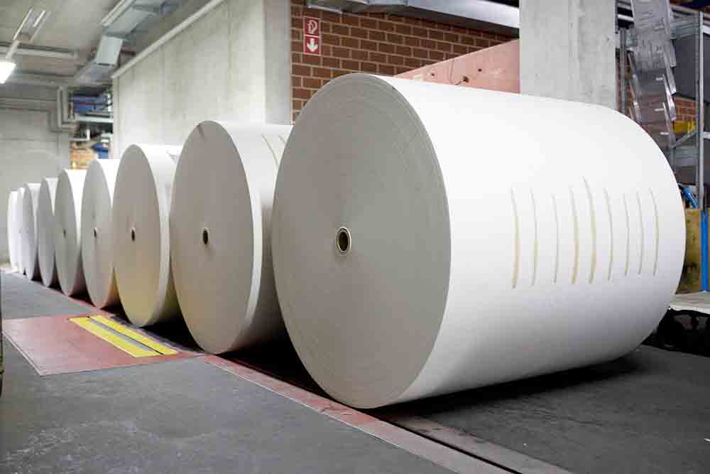 Bobinas de papel en una fabrica
